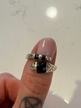 vintage sterling silver snake ring sz 7.5